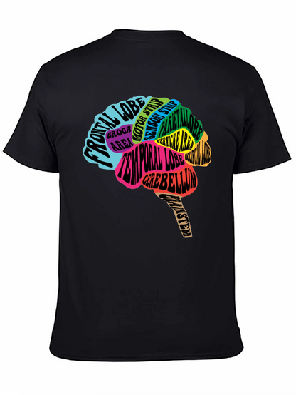Camiseta Negra Cerebro Anatómico Neuronas Psicología