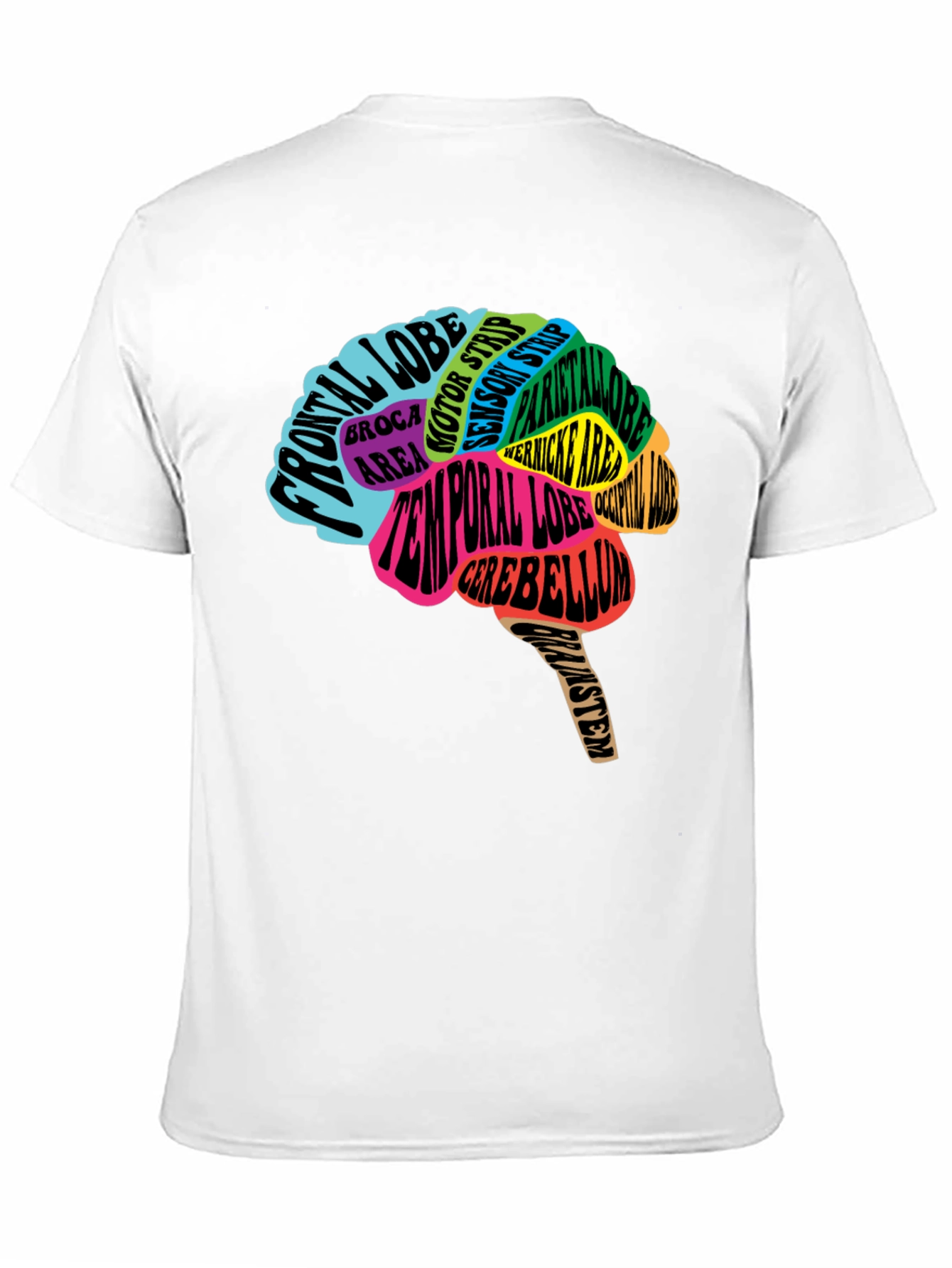 Camiseta Negra Cerebro Anatómico Neuronas Psicología