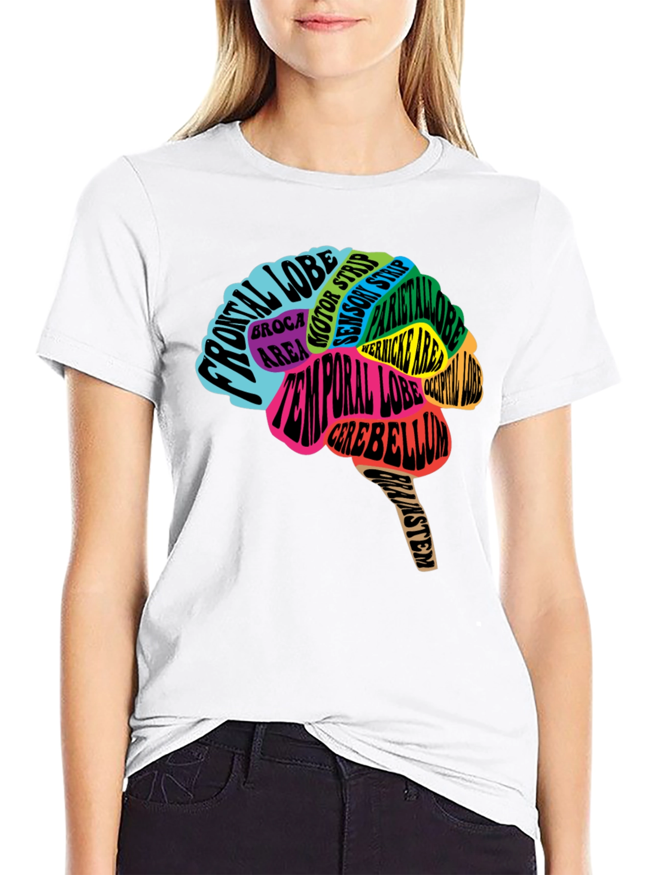 Camiseta Negra Cerebro Anatómico Neuronas Psicología