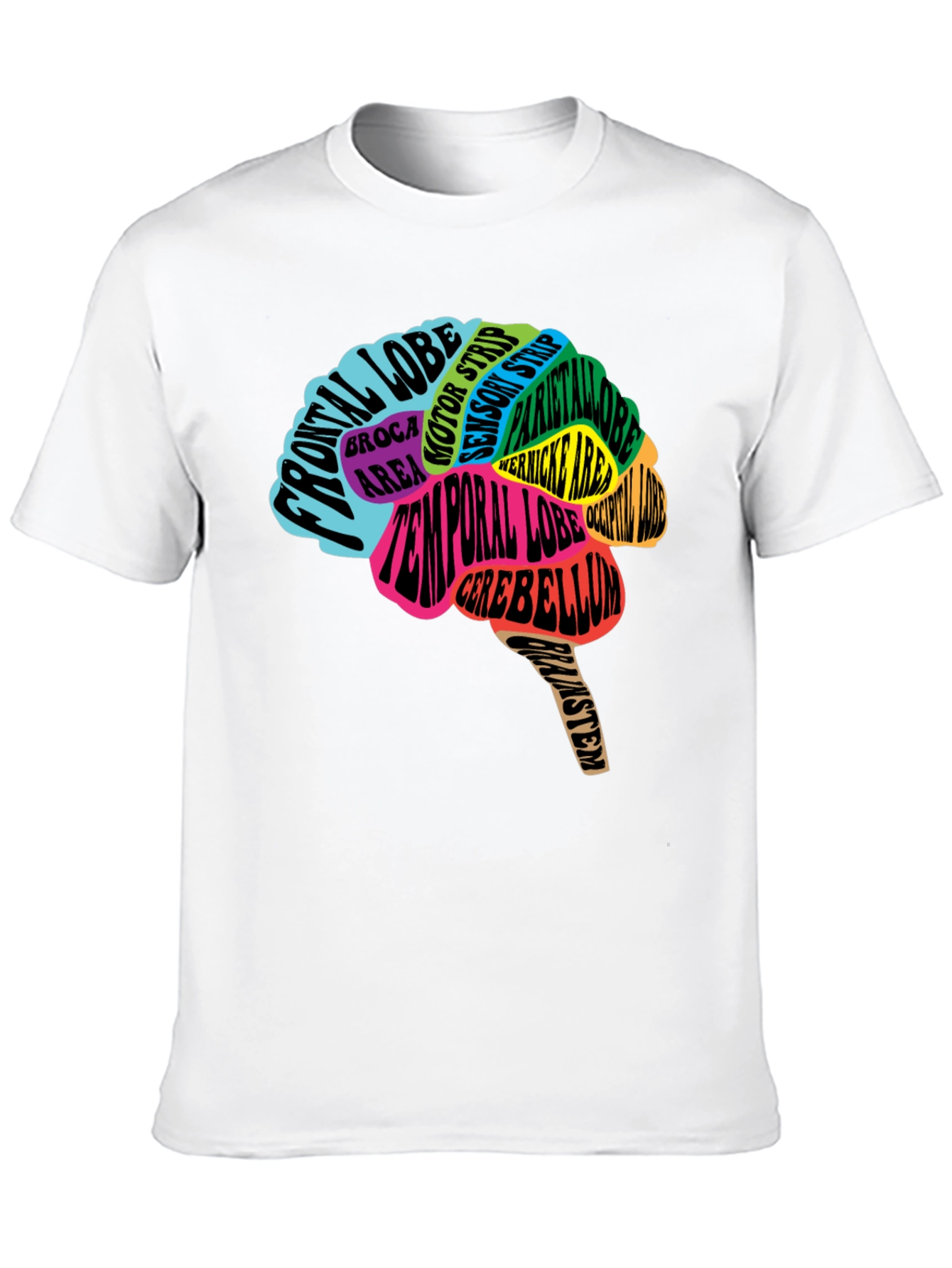 Camiseta Negra Cerebro Anatómico Neuronas Psicología