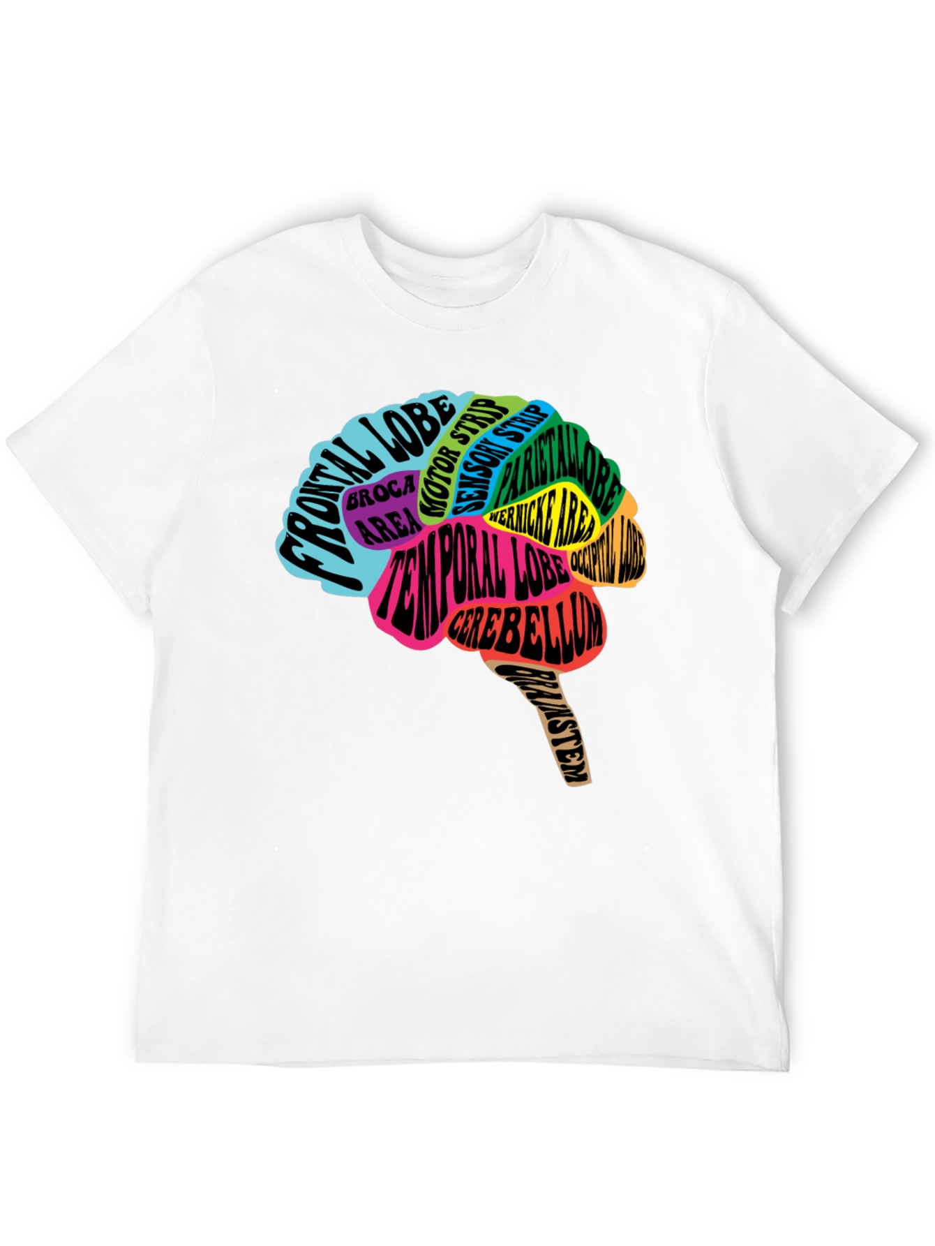 Camiseta Negra Cerebro Anatómico Neuronas Psicología