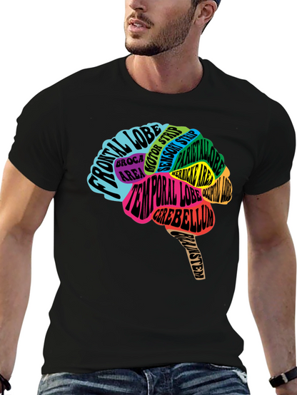 Camiseta Negra Cerebro Anatómico Neuronas Psicología