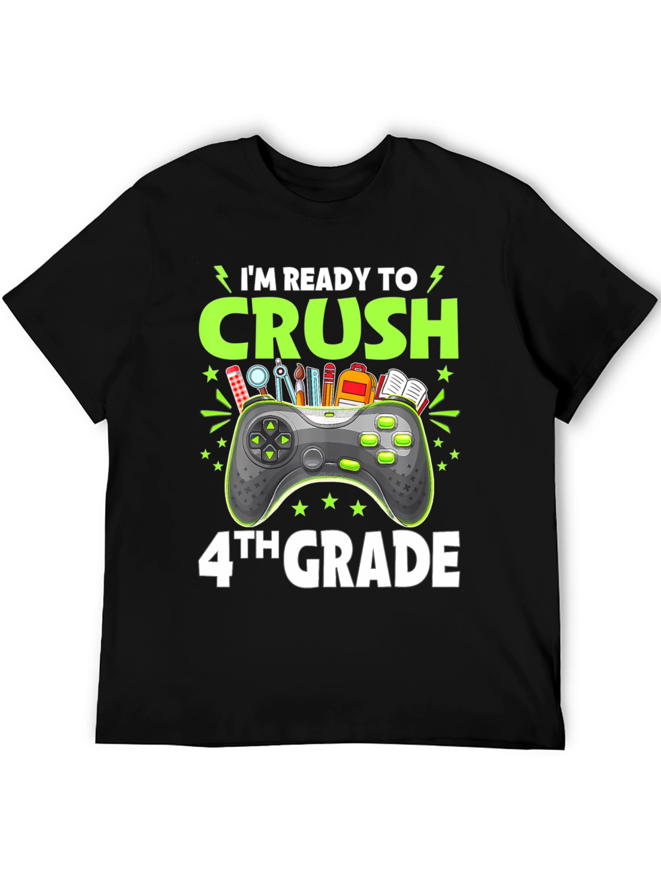 Camiseta Negra Gamer Regreso a Clases - 4to Grado