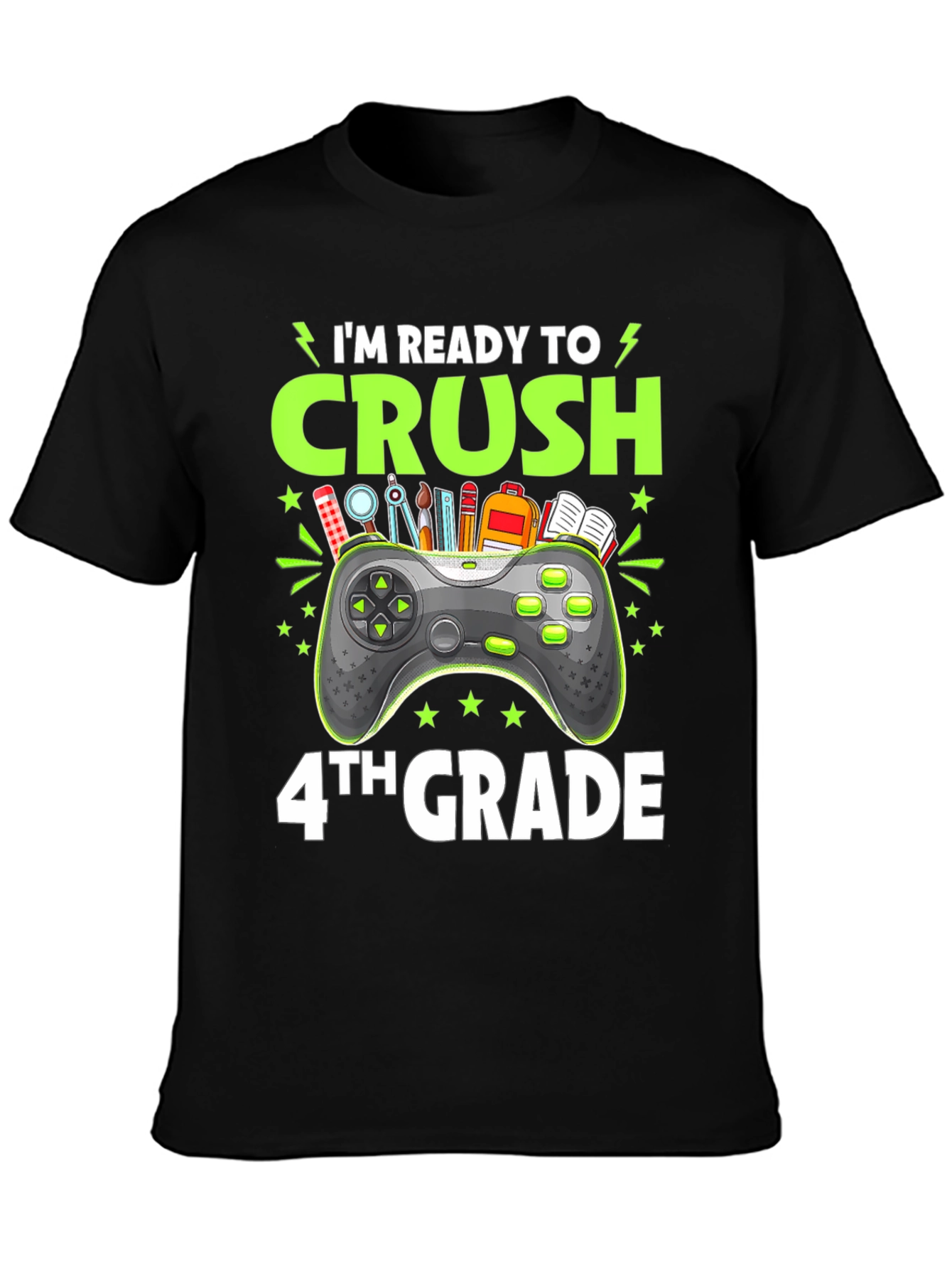 Camiseta Negra Gamer Regreso a Clases - 4to Grado