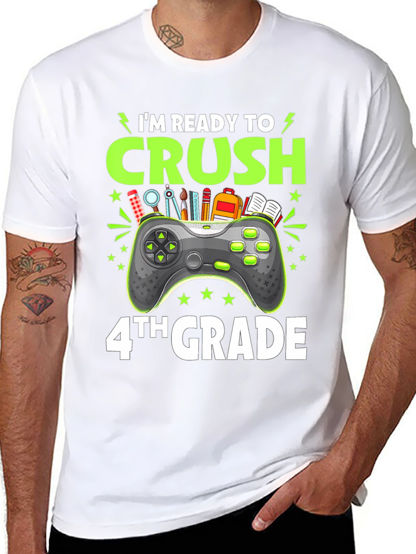 Camiseta Negra Gamer Regreso a Clases - 4to Grado