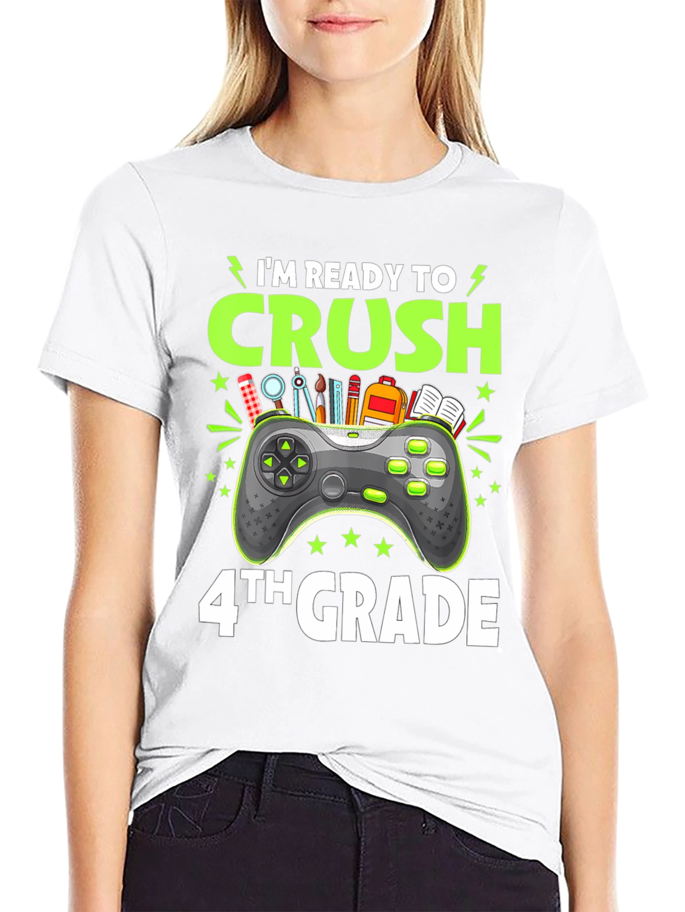 Camiseta Negra Gamer Regreso a Clases - 4to Grado