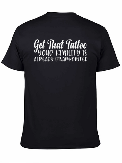 Camiseta Negra con Frase Divertida de Tatuajes