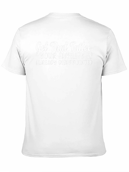 Camiseta Negra con Frase Divertida de Tatuajes