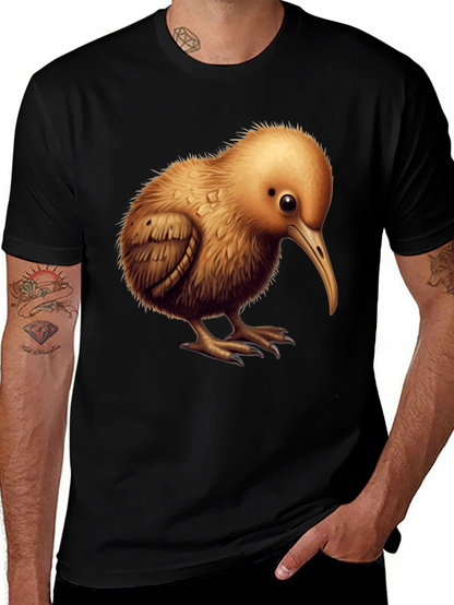 Camiseta Negra con Diseño de Kiwi
