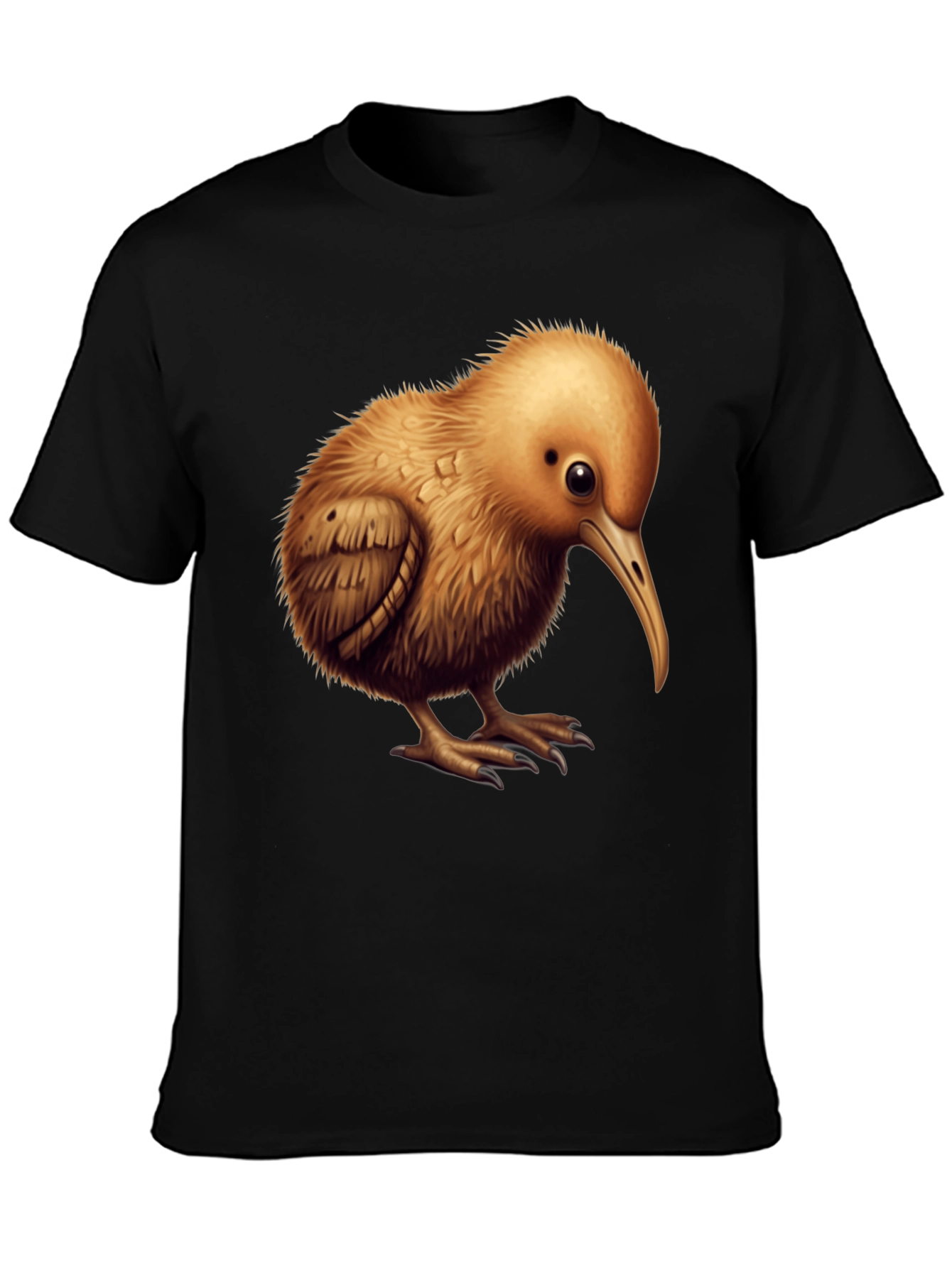 Camiseta Negra con Diseño de Kiwi