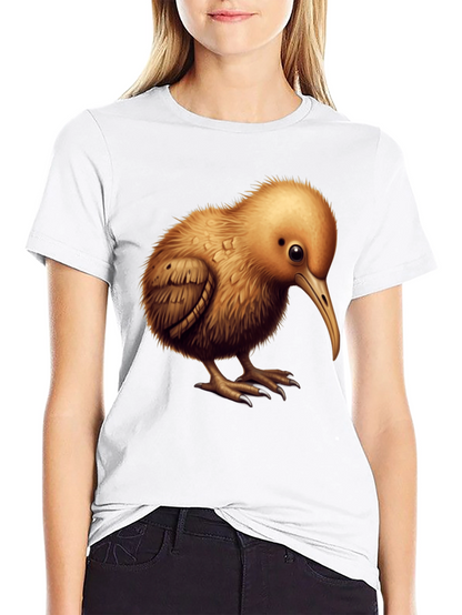 Camiseta Negra con Diseño de Kiwi