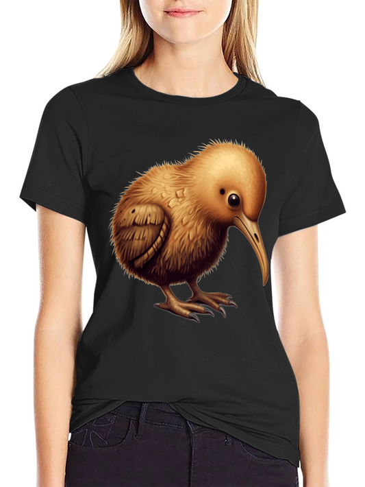 Camiseta Negra con Diseño de Kiwi