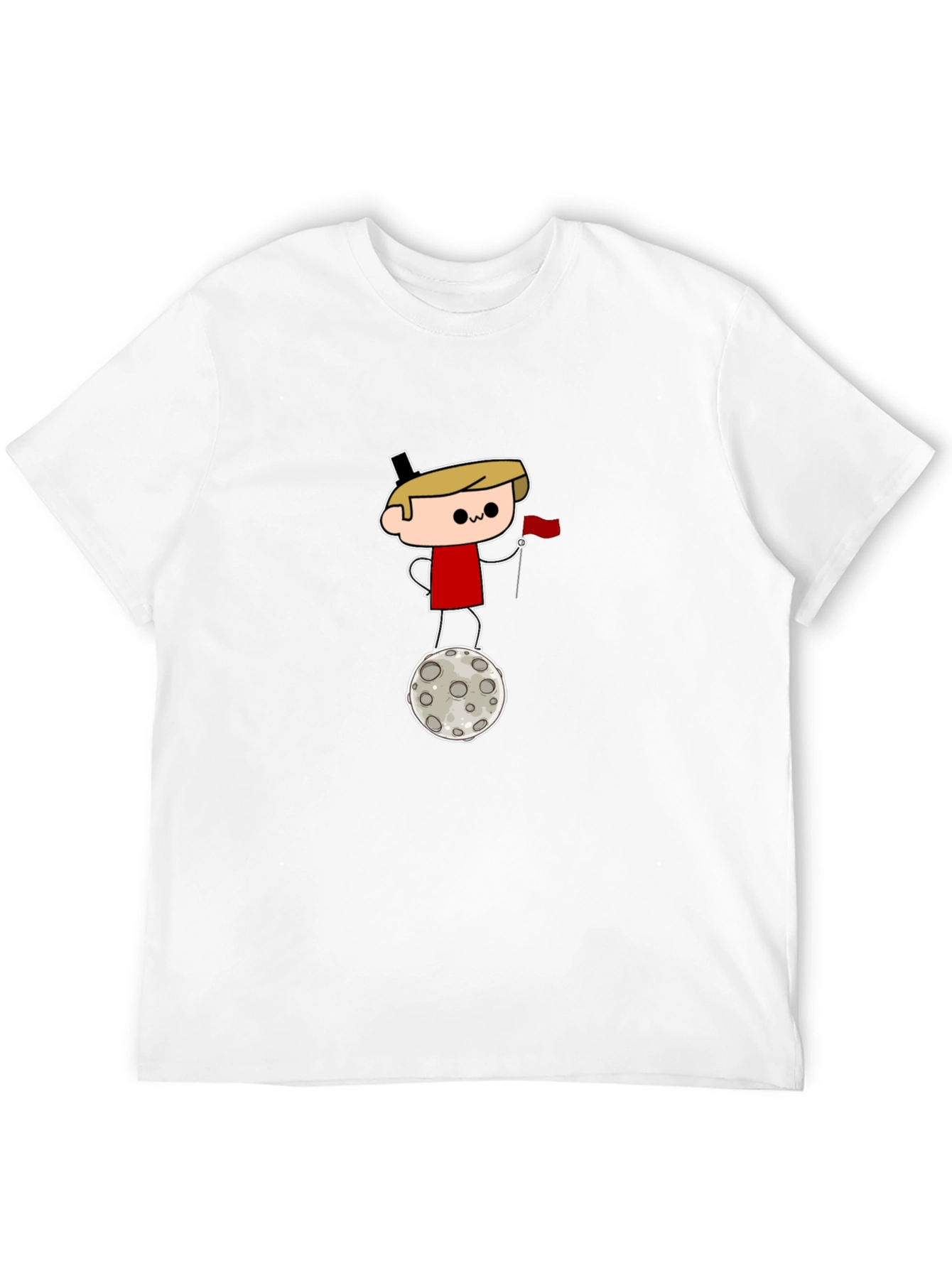 Camiseta Negra: Dibujo Astronauta en la Luna