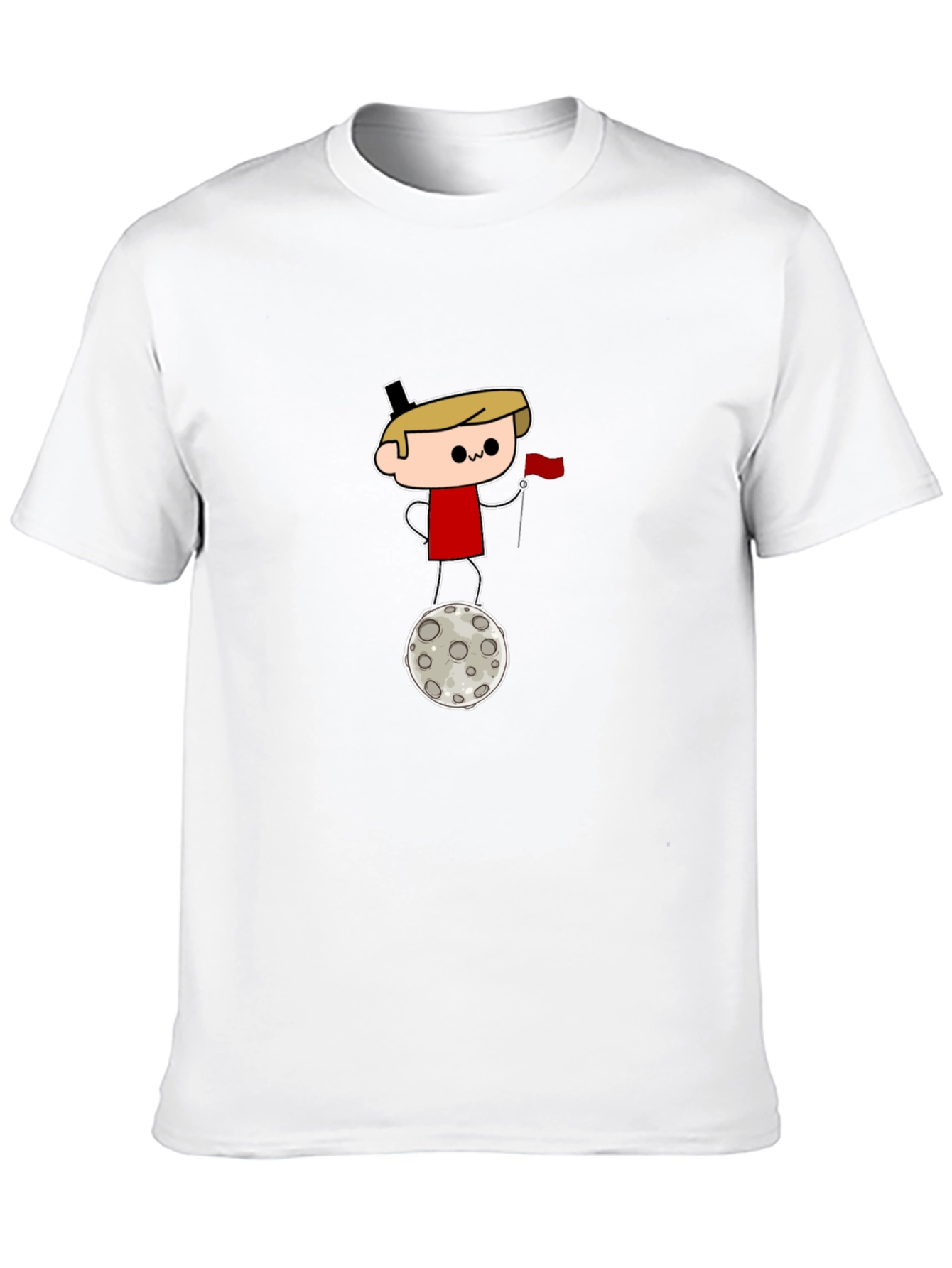 Camiseta Negra: Dibujo Astronauta en la Luna