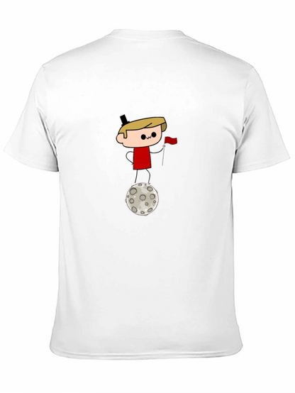 Camiseta Negra: Dibujo Astronauta en la Luna