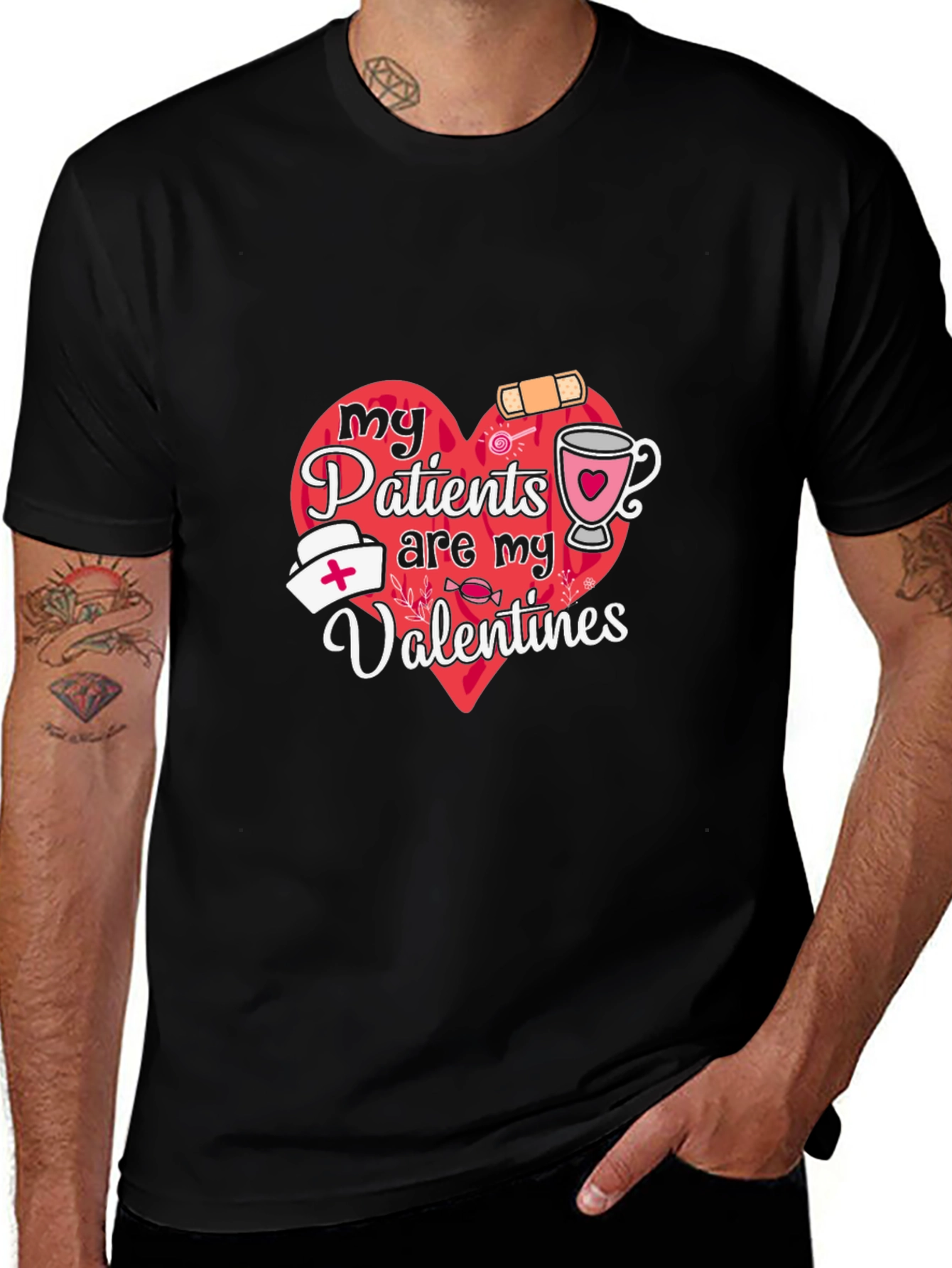 Camiseta Negra My Patients are My Valentines