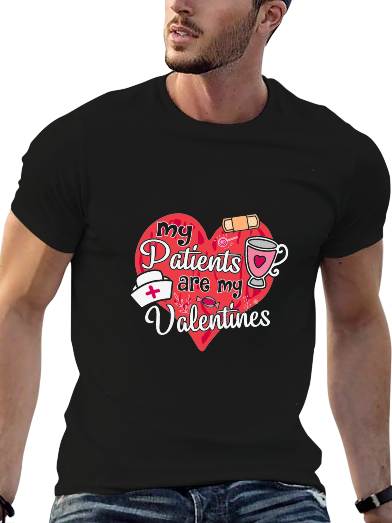 Camiseta Negra My Patients are My Valentines