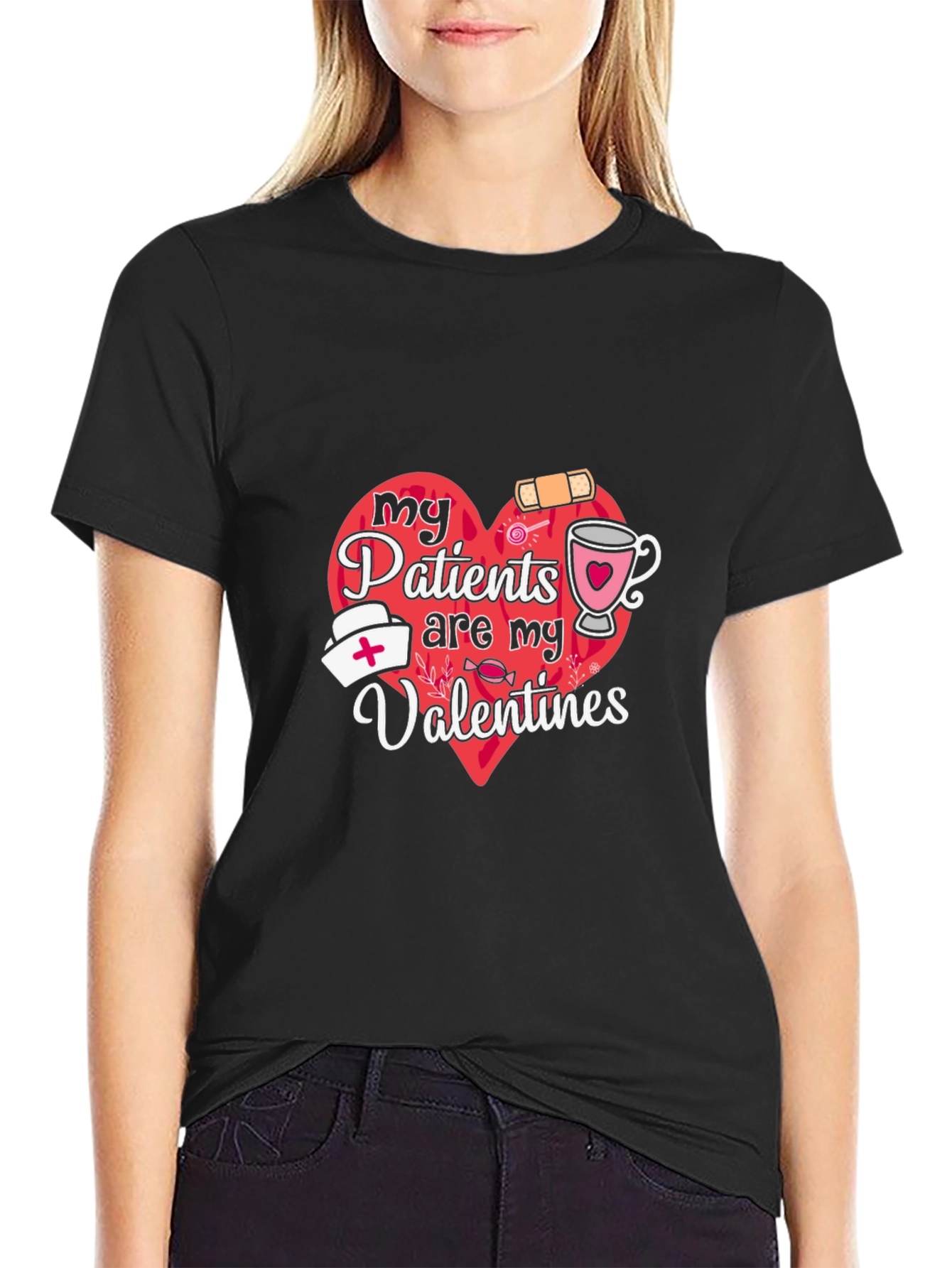Camiseta Negra My Patients are My Valentines