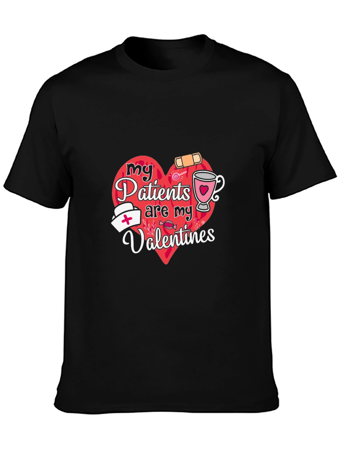 Camiseta Negra My Patients are My Valentines