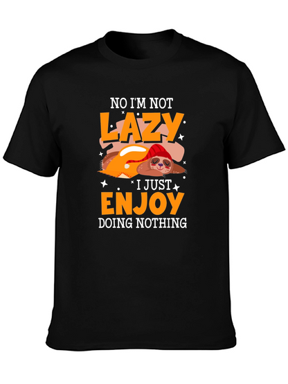 Camiseta Negra Perezosa - Disfrutando el No Hacer Nada