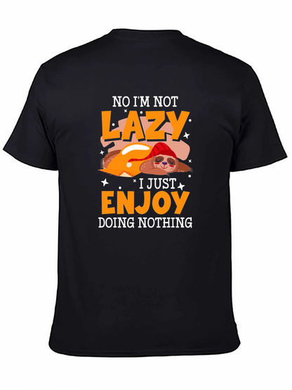 Camiseta Negra Perezosa - Disfrutando el No Hacer Nada