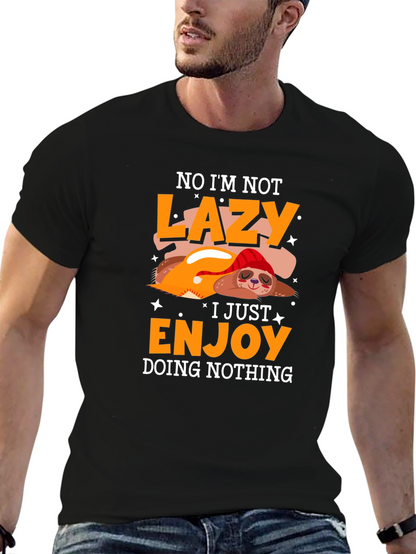 Camiseta Negra Perezosa - Disfrutando el No Hacer Nada