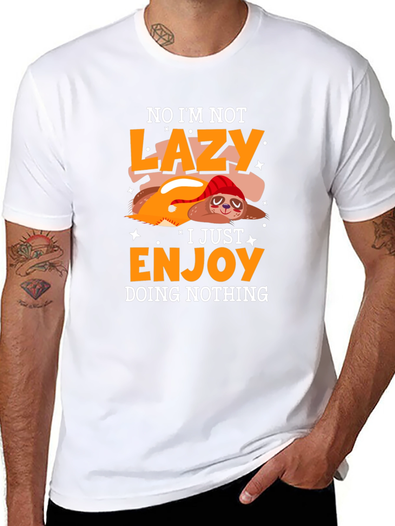 Camiseta Negra Perezosa - Disfrutando el No Hacer Nada