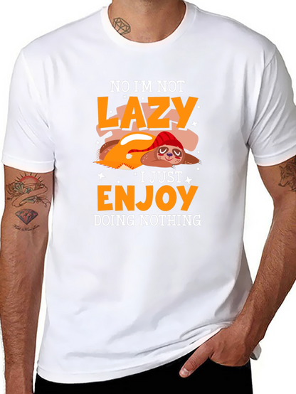 Camiseta Negra Perezosa - Disfrutando el No Hacer Nada