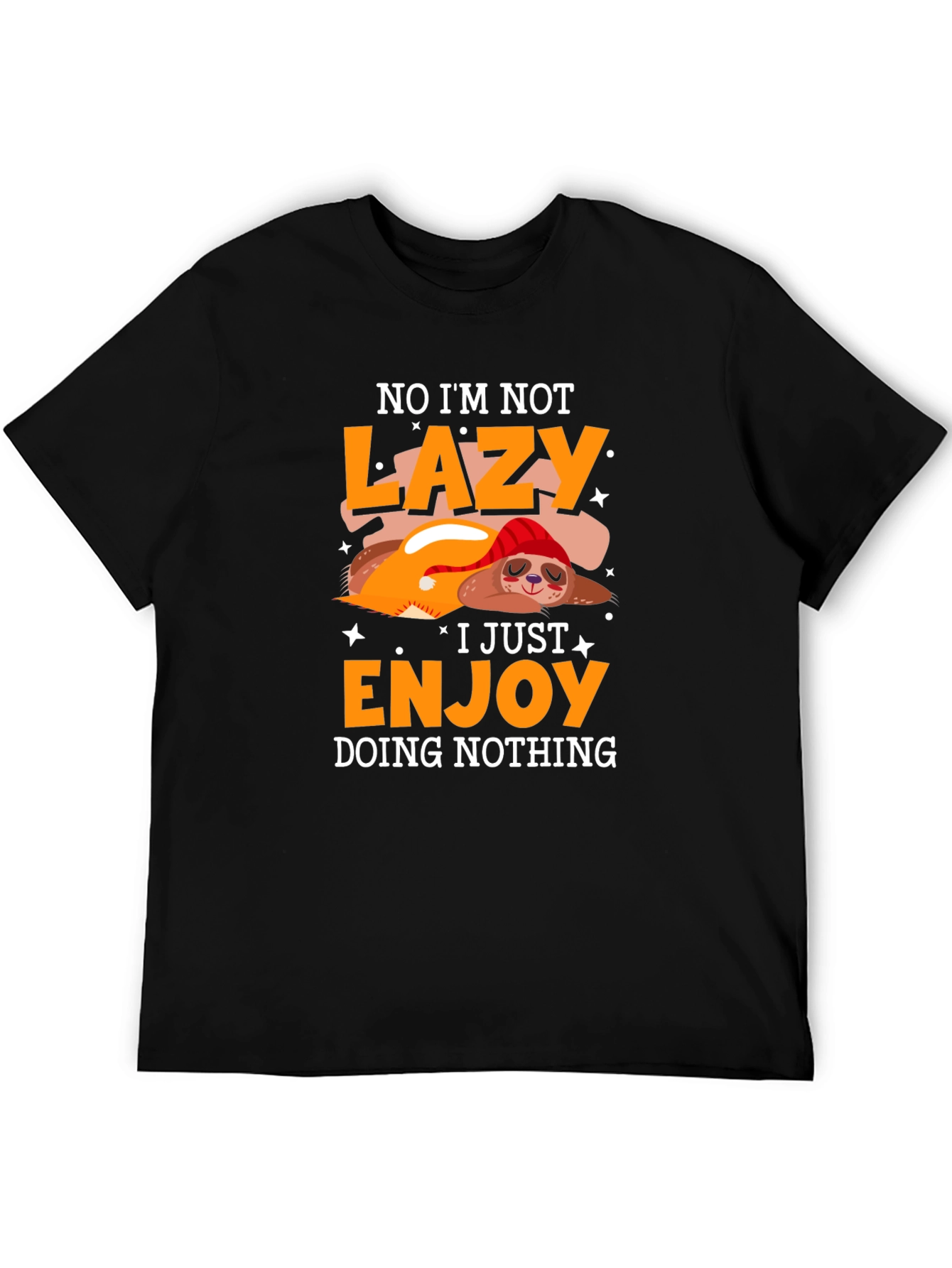 Camiseta Negra Perezosa - Disfrutando el No Hacer Nada