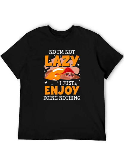 Camiseta Negra Perezosa - Disfrutando el No Hacer Nada