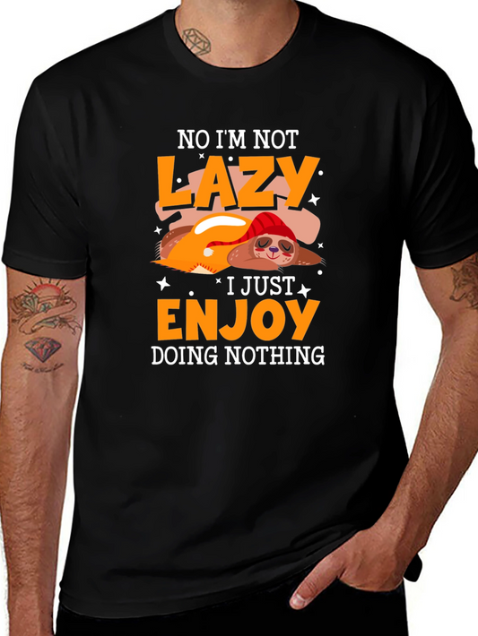 Camiseta Negra Perezosa - Disfrutando el No Hacer Nada