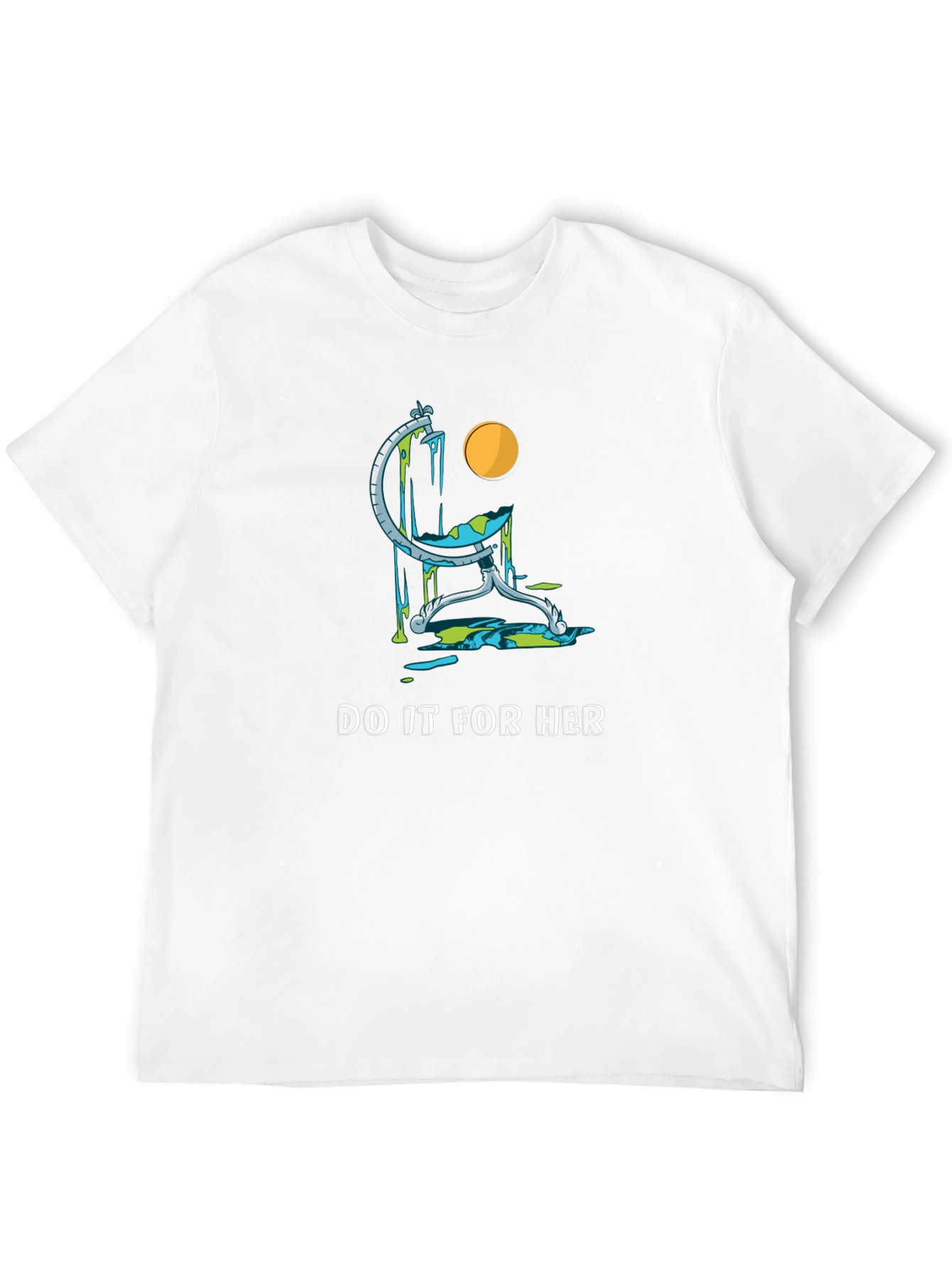 Camiseta Negra con Diseño del Mundo Derretido