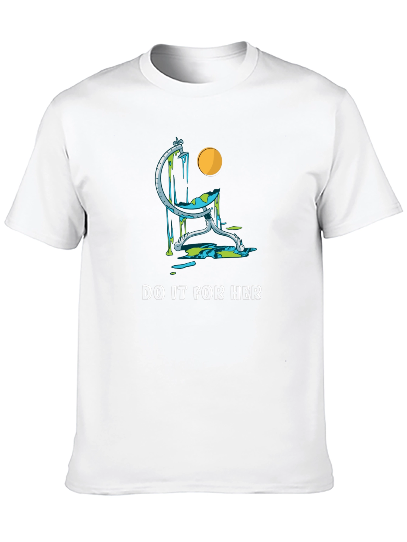 Camiseta Negra con Diseño del Mundo Derretido