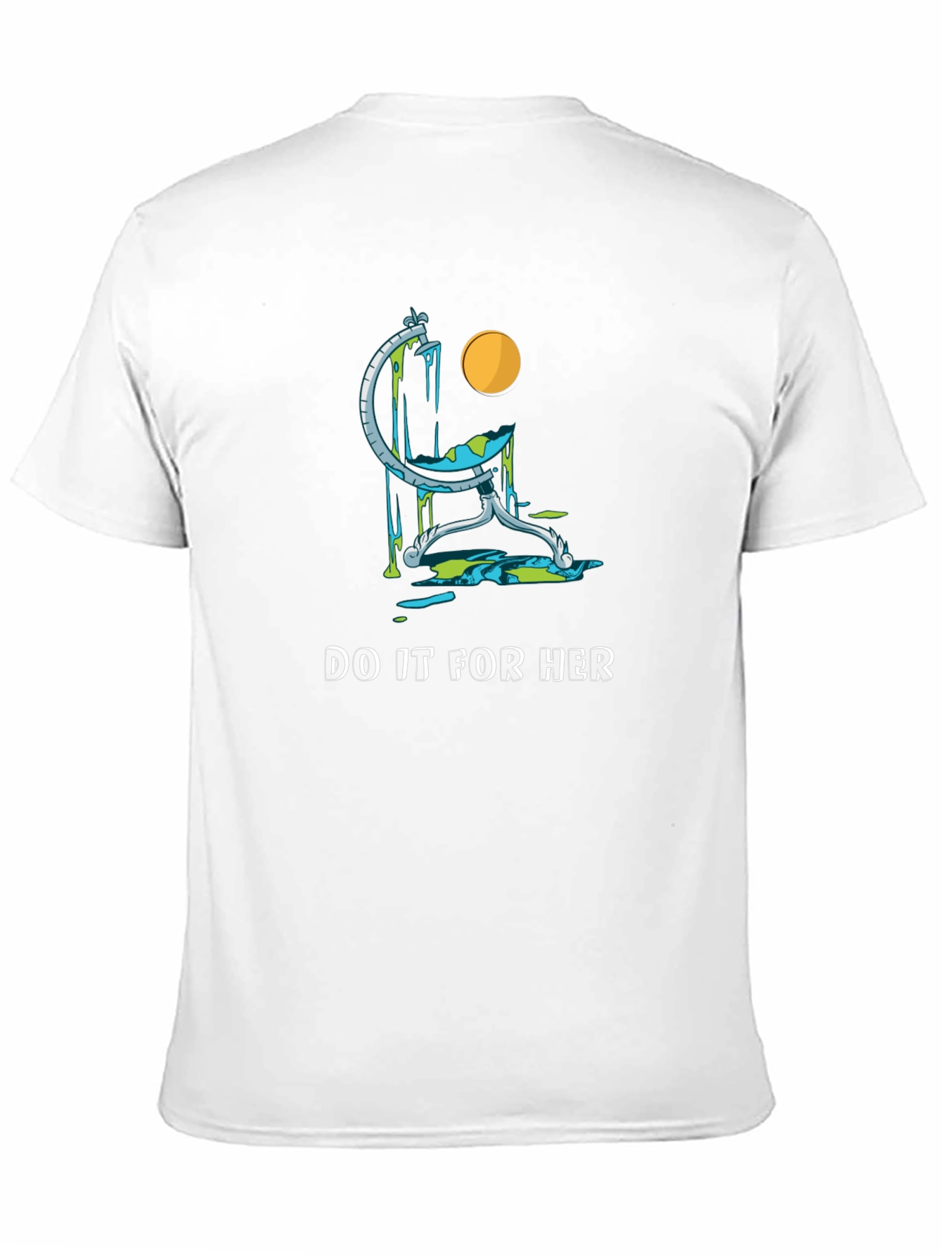 Camiseta Negra con Diseño del Mundo Derretido