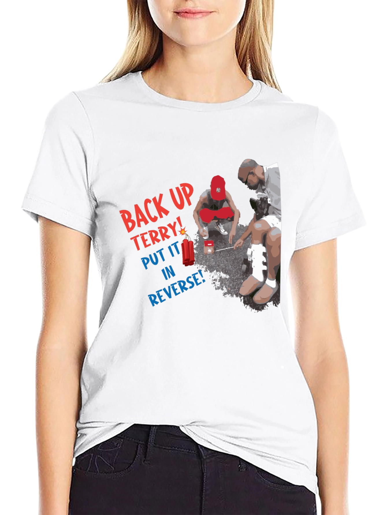 Camiseta Negra: Back Up Terry!