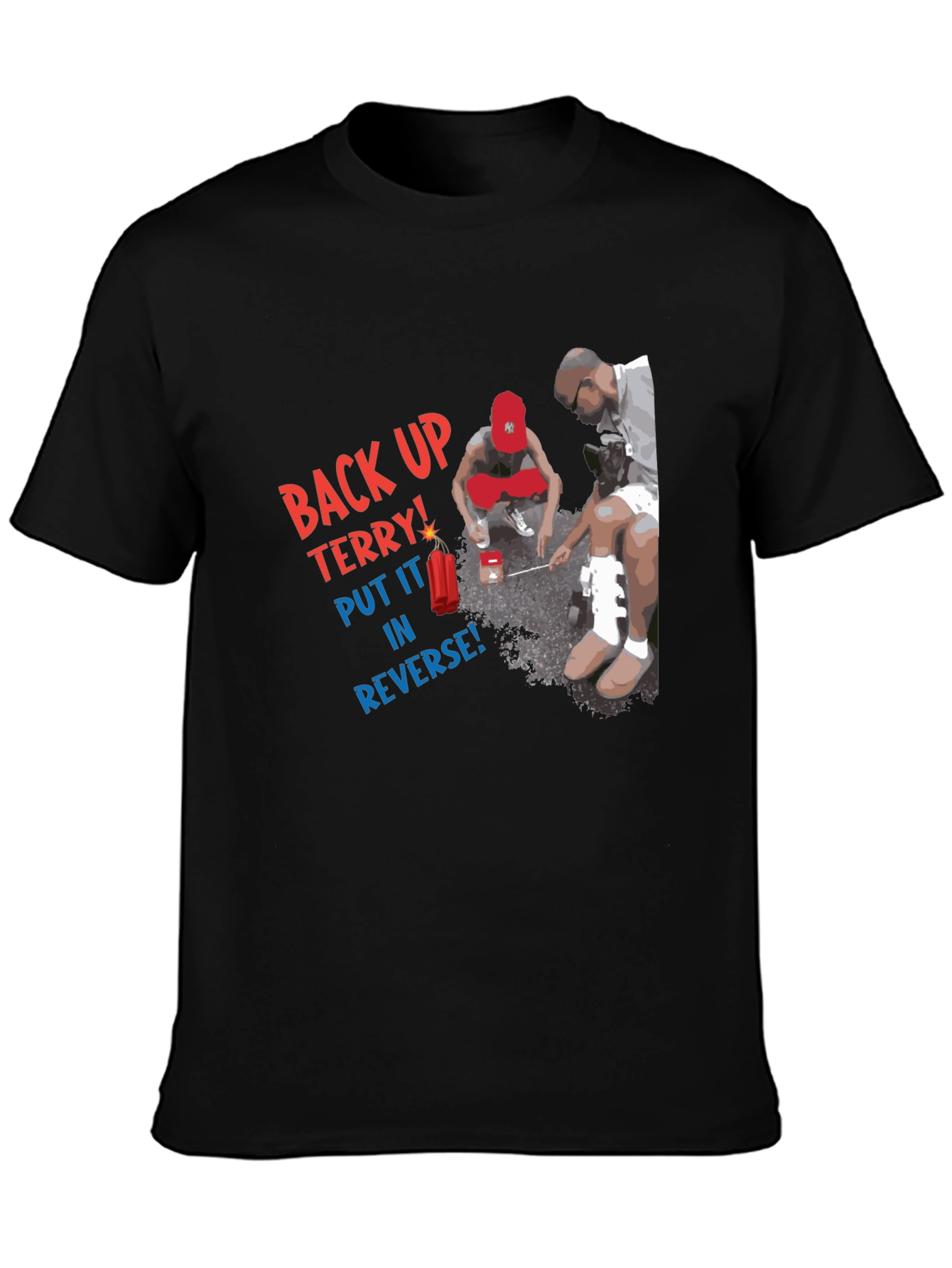 Camiseta Negra: Back Up Terry!