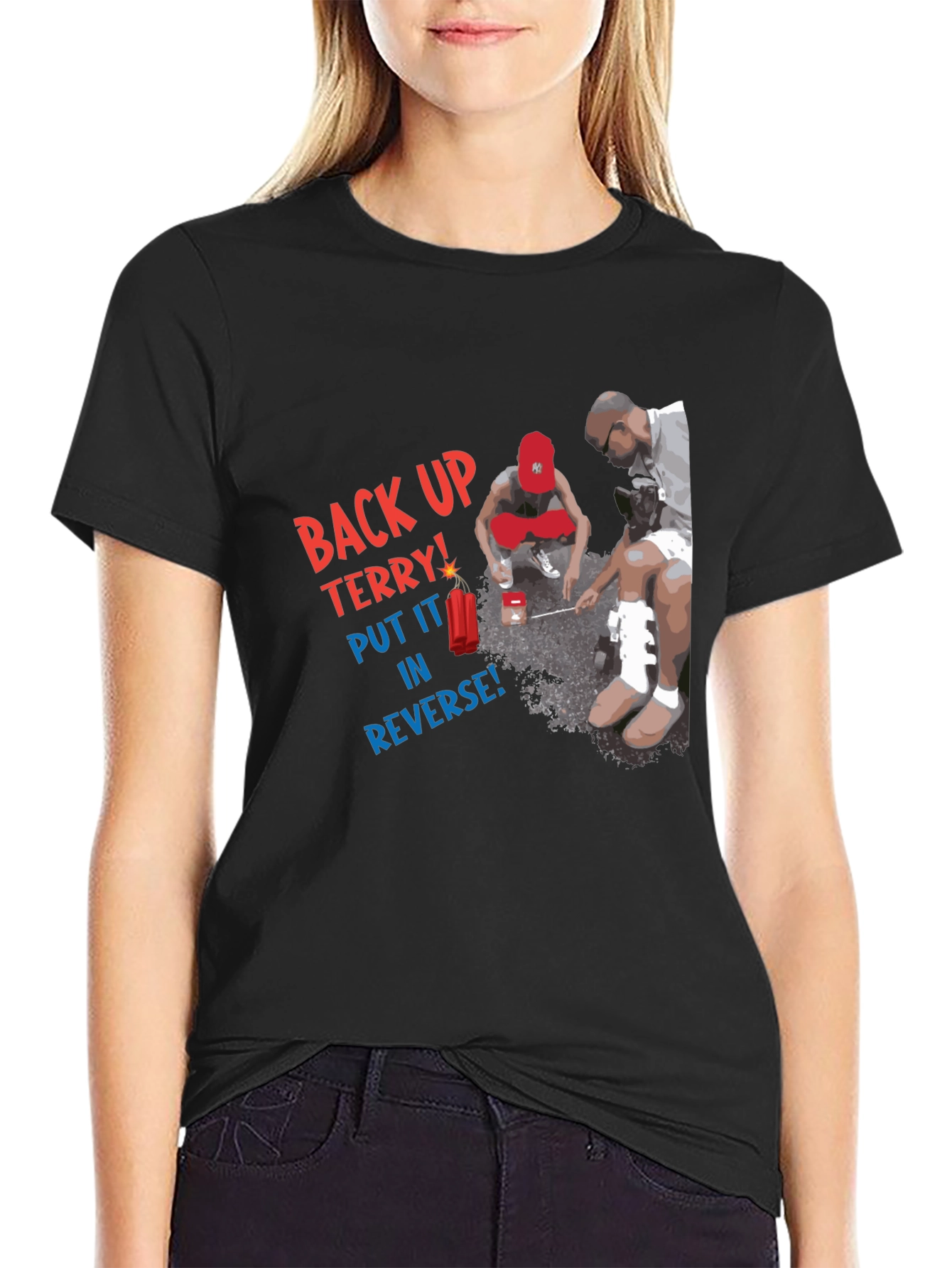 Camiseta Negra: Back Up Terry!
