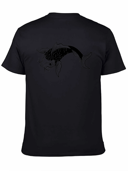 Camiseta Negra con Diseño de Pez Koi