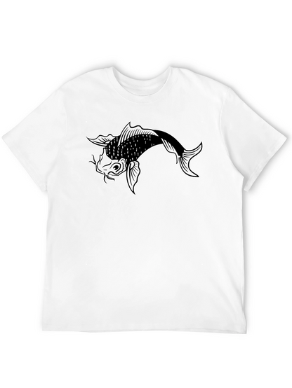 Camiseta Negra con Diseño de Pez Koi