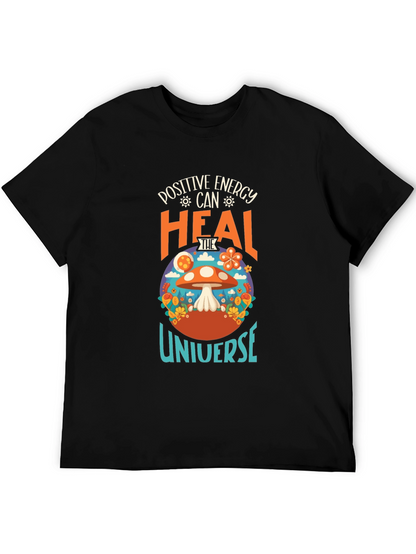 Camiseta Negra Energía Positiva Cura Universo