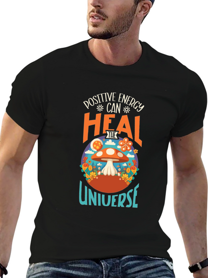 Camiseta Negra Energía Positiva Cura Universo