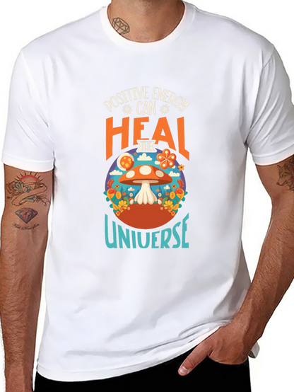 Camiseta Negra Energía Positiva Cura Universo