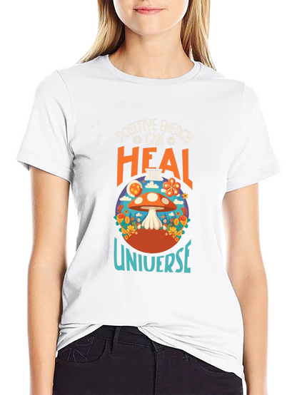 Camiseta Negra Energía Positiva Cura Universo