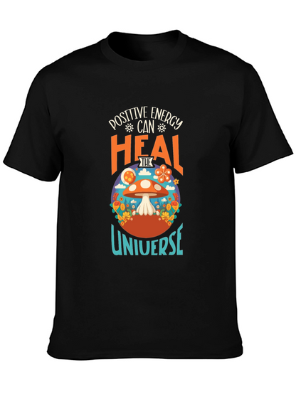 Camiseta Negra Energía Positiva Cura Universo