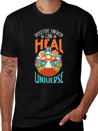 Camiseta Negra Energía Positiva Cura Universo