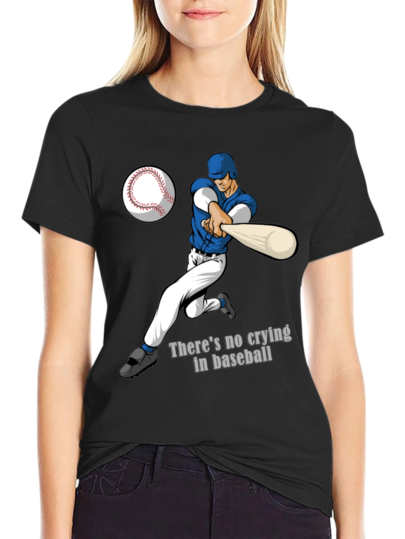 Camiseta Negra con Diseño de Béisbol