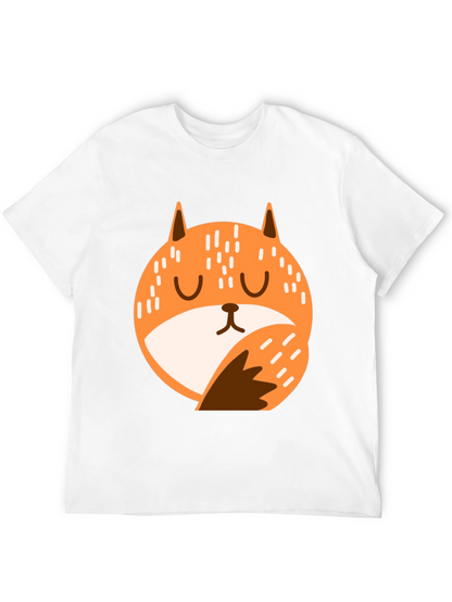 Camiseta Negra con Diseño de Zorro Adorable