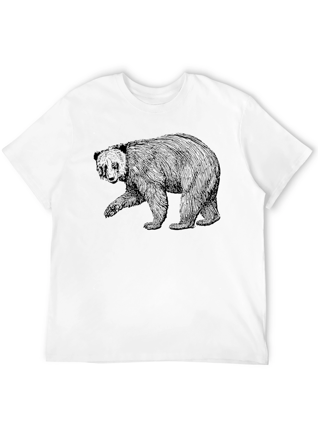 Camiseta Negra con Estampado de Oso