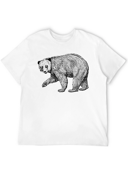 Camiseta Negra con Estampado de Oso