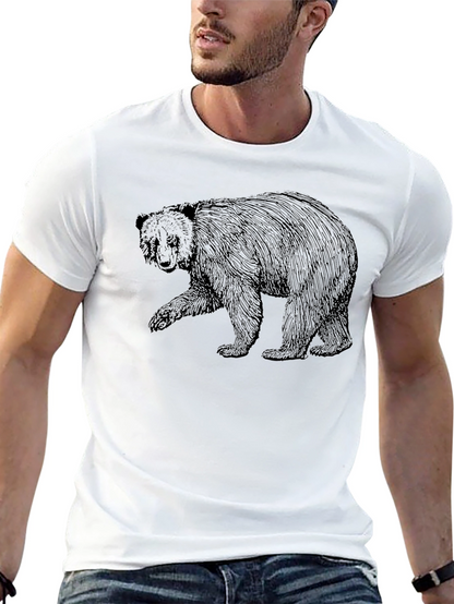 Camiseta Negra con Estampado de Oso